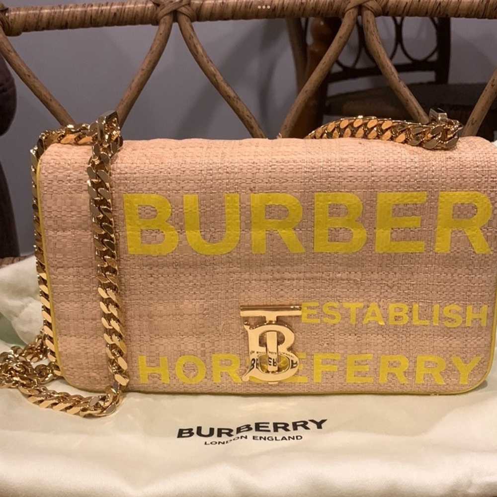 ‼️WOW‼️Burberry Small Lola Rafia crossbody Purse‼️EUC. - Picture 2 of 12